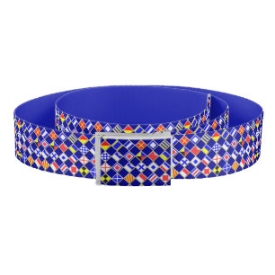 Checkered Nautical Signal Flags Navy Blue Belt