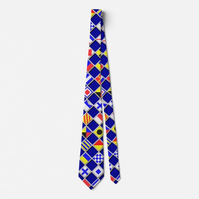 Checkered Nautical Signal Flags Tie (Front)