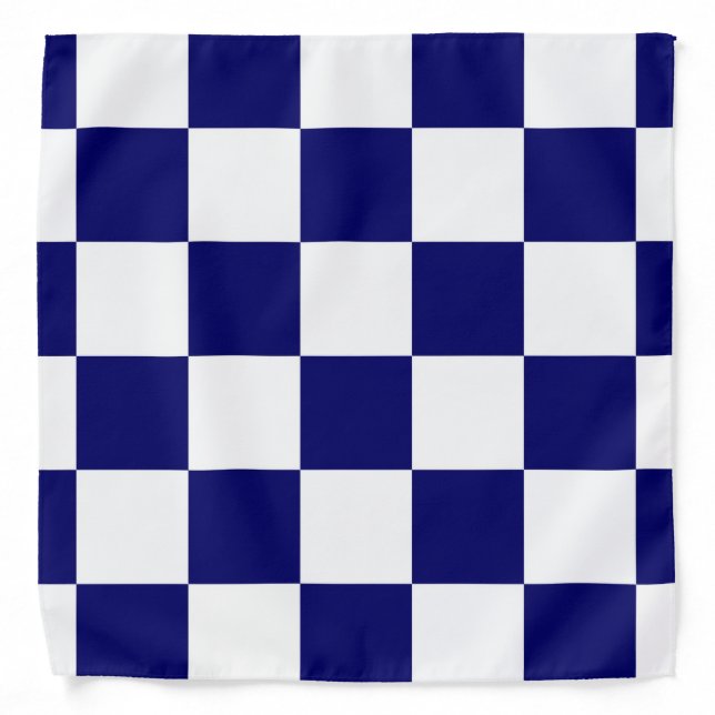 Checkered Navy and White Bandana (Front)