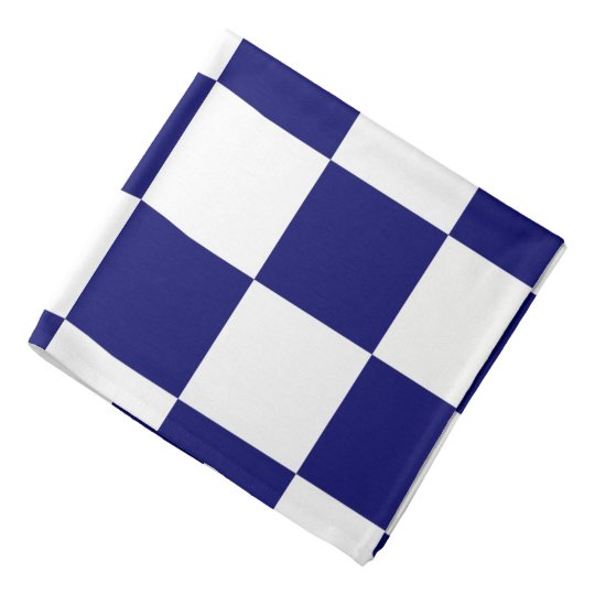 Checkered Navy and White Bandana | Zazzle.com