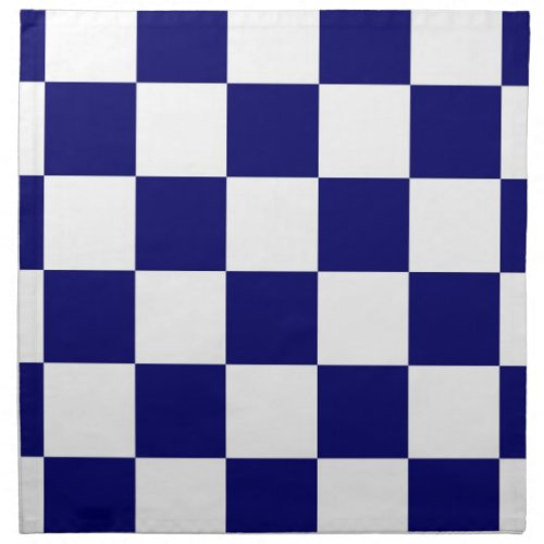 Checkered Navy and White Cloth Napkin