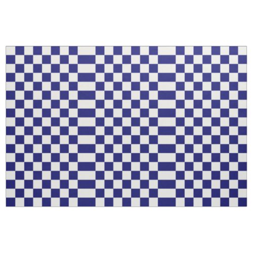 Checkered Navy and White Geometric Fabric
