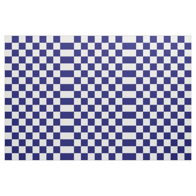 Checkered Navy and White Geometric Fabric (Yard)