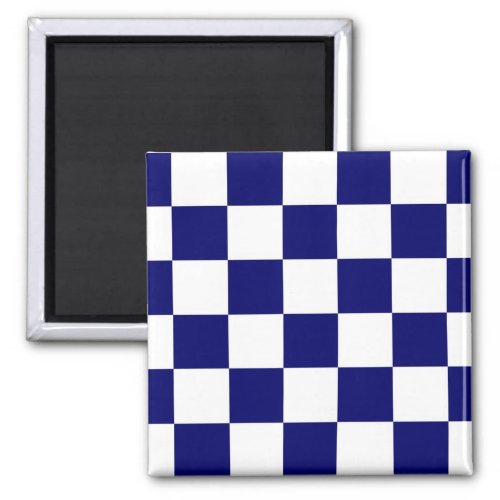Checkered Navy and White Magnet