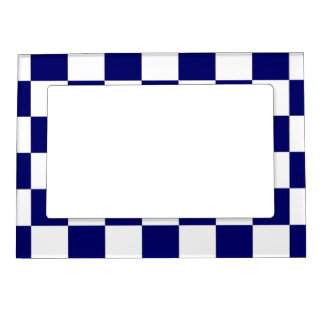 Checkered Navy and White Magnetic Frame