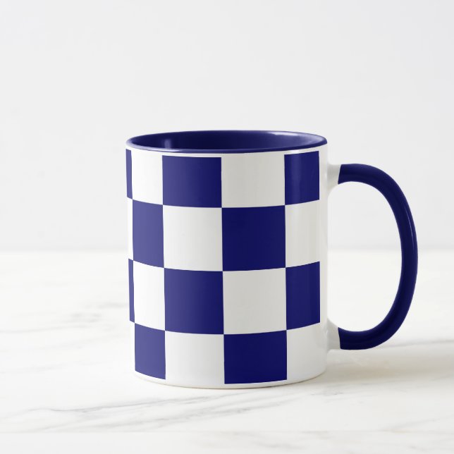 Checkered Navy and White Mug (Right)