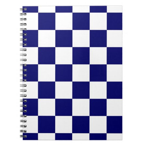 Checkered Navy and White Notebook