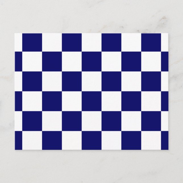 Checkered Navy and White Postcard (Front)
