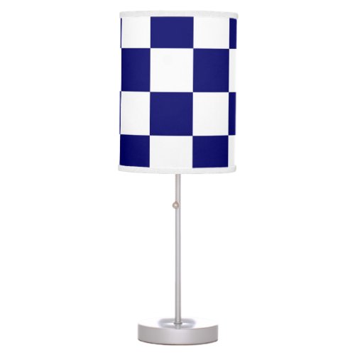 Checkered Navy and White Table Lamp