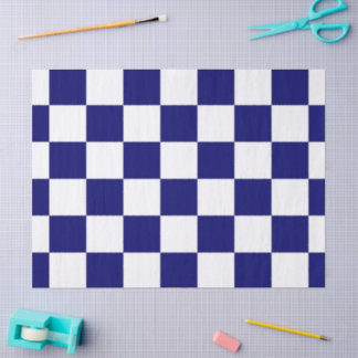 Checkered Navy and White Tissue Paper