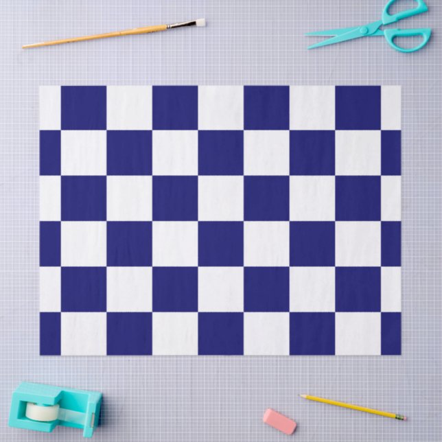 Checkered Navy and White Tissue Paper (Craft)