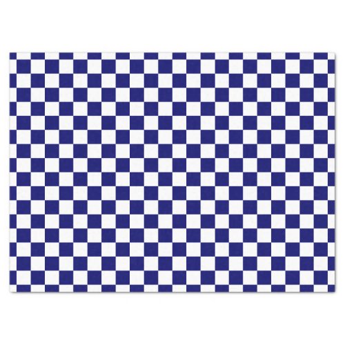 Checkered Navy White Tissue Paper