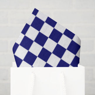 Checkered Navy White Tissue Paper