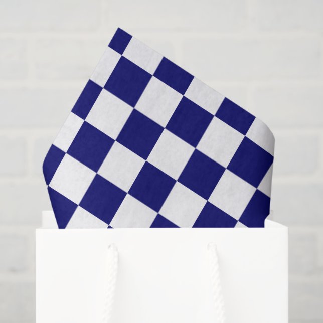 Checkered Navy White Tissue Paper (Gift Bag)