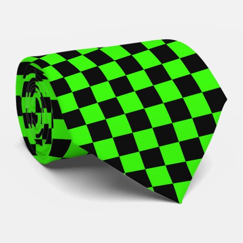 checkered neck tie