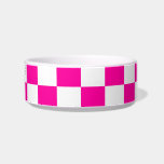 Checkered Neon Pink and White  Bowl<br><div class="desc">Abstract digital art of Neon Pink and white squares in a checkered formation.</div>