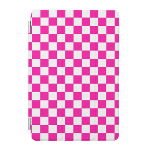 Checkered Neon Pink and White iPad Mini Cover