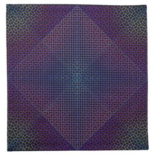 Checkered Net pattern 01 Black BG Cloth Napkin