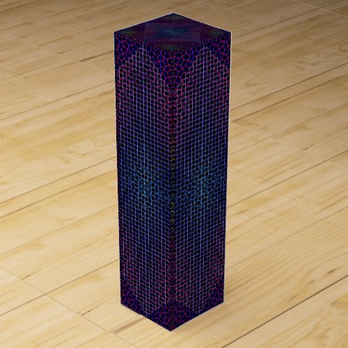 Checkered Net pattern 01 Black BG Wine Box