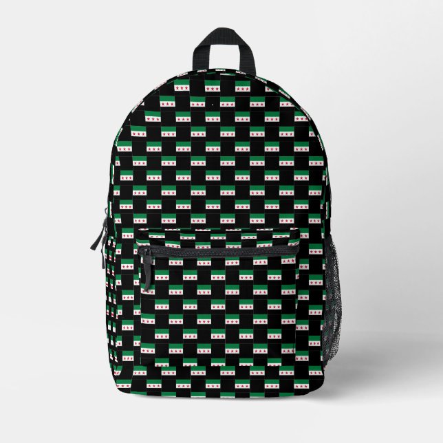 Checkered New Syria Flag Pattern  Printed Backpack (Front)