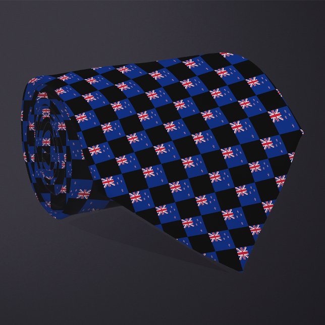 Checkered New Zealand Flag Pattern  Neck Tie (Creator Uploaded)