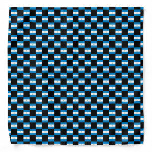 Checkered Nicaragua Flag Pattern Bandana