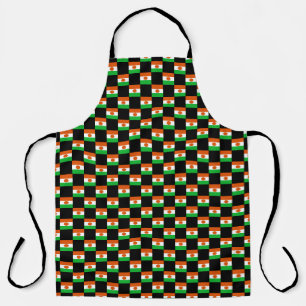 Checkered Niger Flag Pattern Apron