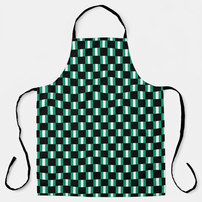 Checkered Nigeria Flag Pattern  Apron (Front)