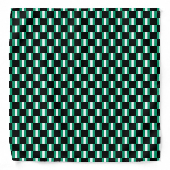 Checkered Nigeria Flag Pattern  Bandana (Front)