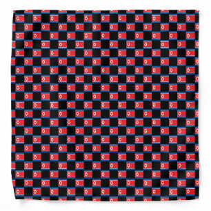 Checkered North Korea Flag Pattern  Bandana