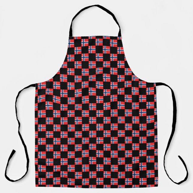 Checkered Norway Flag Pattern  Apron (Front)