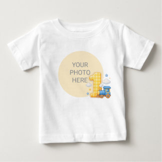Checkered One Custom Photo Birthday Baby Shirt