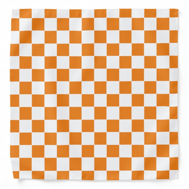 Checkered Orange and White  Bandana (Front)