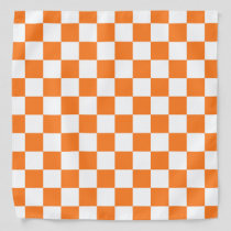 Checkered Orange and White Bandana