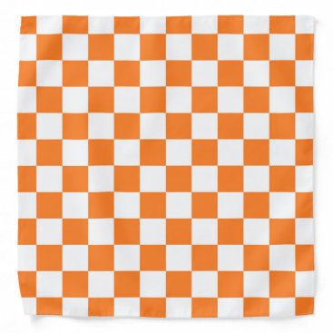 Checkered Orange and White Bandana