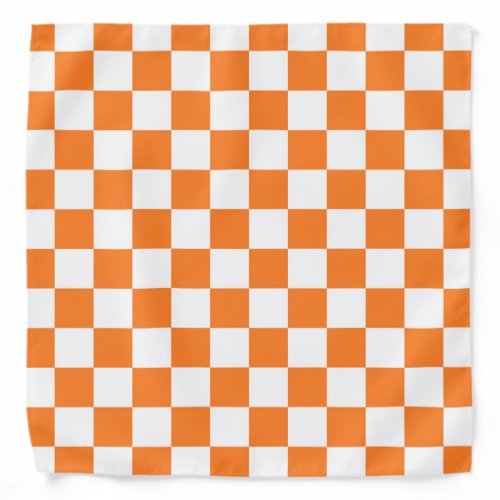 Checkered Orange and White Bandana