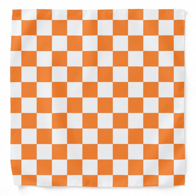 Checkered Orange and White Bandana (Front)