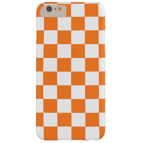 Checkered Orange and White Barely There iPhone 6 Plus Case