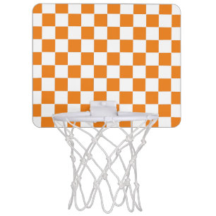 Checkered Orange and White  Mini Basketball Hoop