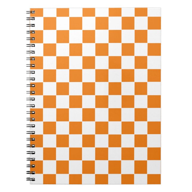 Checkered Orange and White  Notebook (Front)