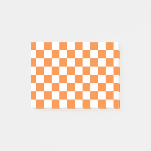Checkered Orange and White Post_it Notes
