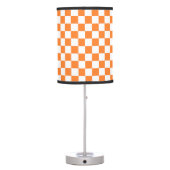 Checkered Orange and White Table Lamp (Back)