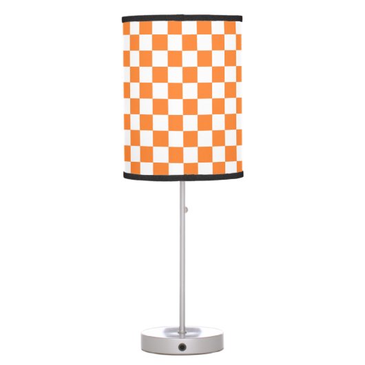 Checkered Orange and White Table Lamp (Back)