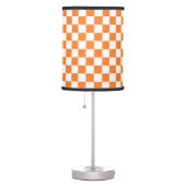 Checkered Orange and White Table Lamp (Right)