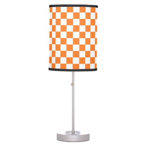 Checkered Orange and White Table Lamp