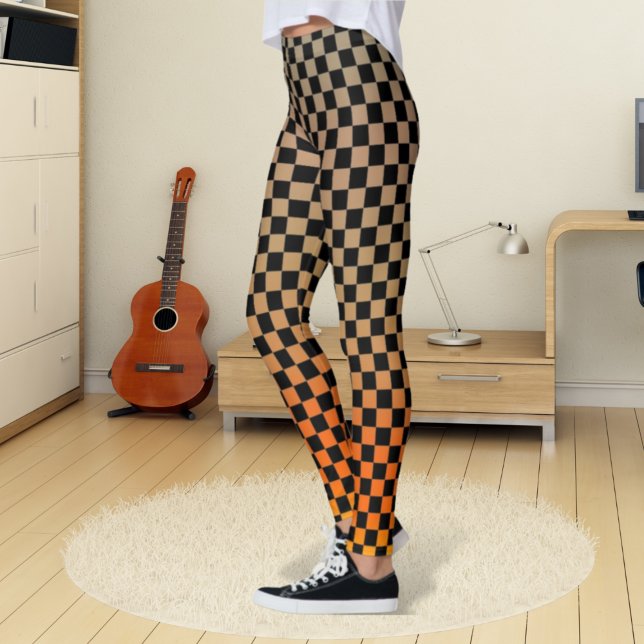 Checkered Orange Sand Sunset Leggings (Creator Uploaded)