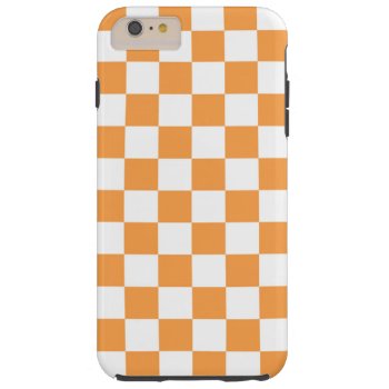 Checkered Orange Tile Design. Tough Iphone 6 Plus Case by Impactzone at Zazzle