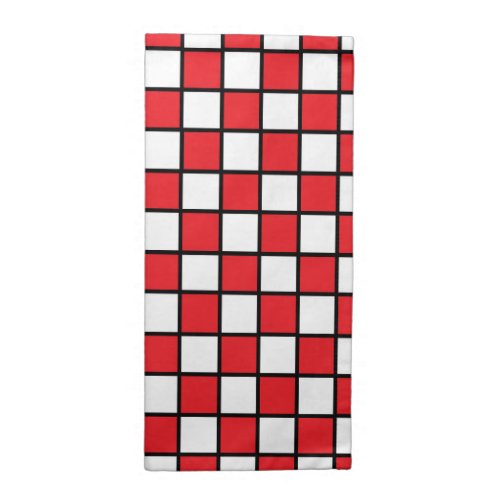 Checkered Outlined Red and Black Cloth Napkin