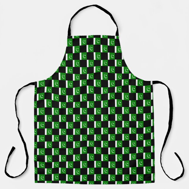 Checkered Pakistan Flag Pattern  Apron (Front)