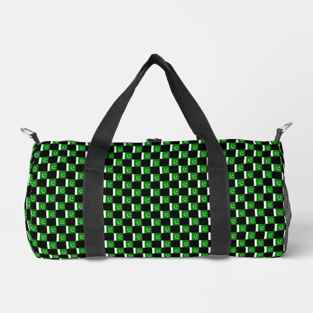Checkered Pakistan Flag Pattern  Duffle Bag (Front)